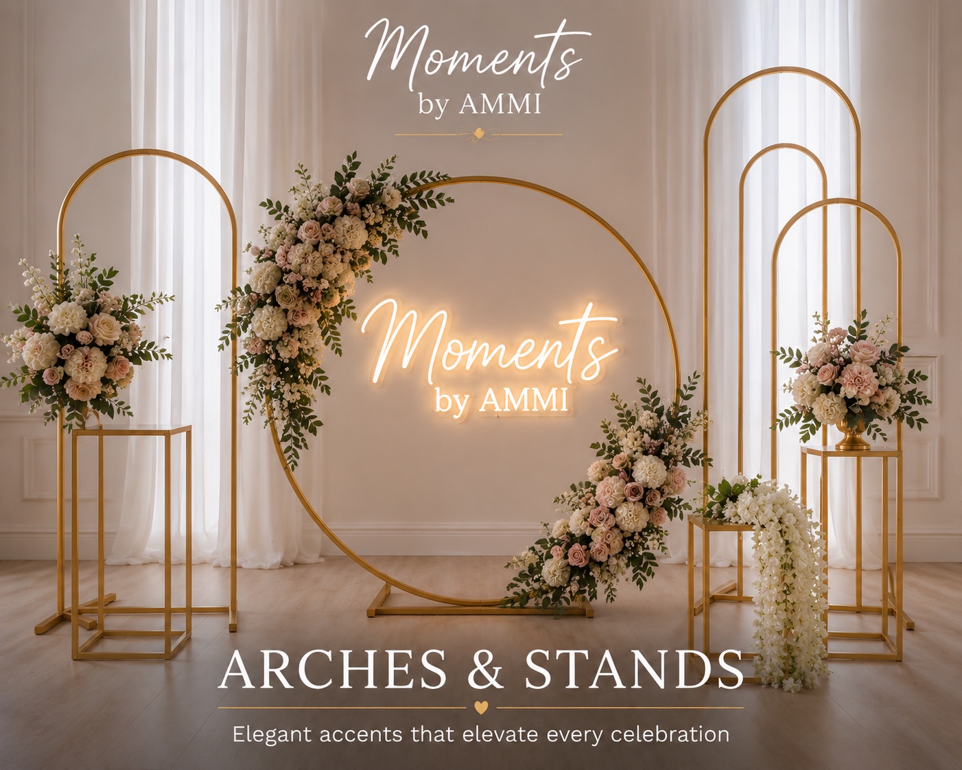 Moments by AMMI & Company LLC arches and stands