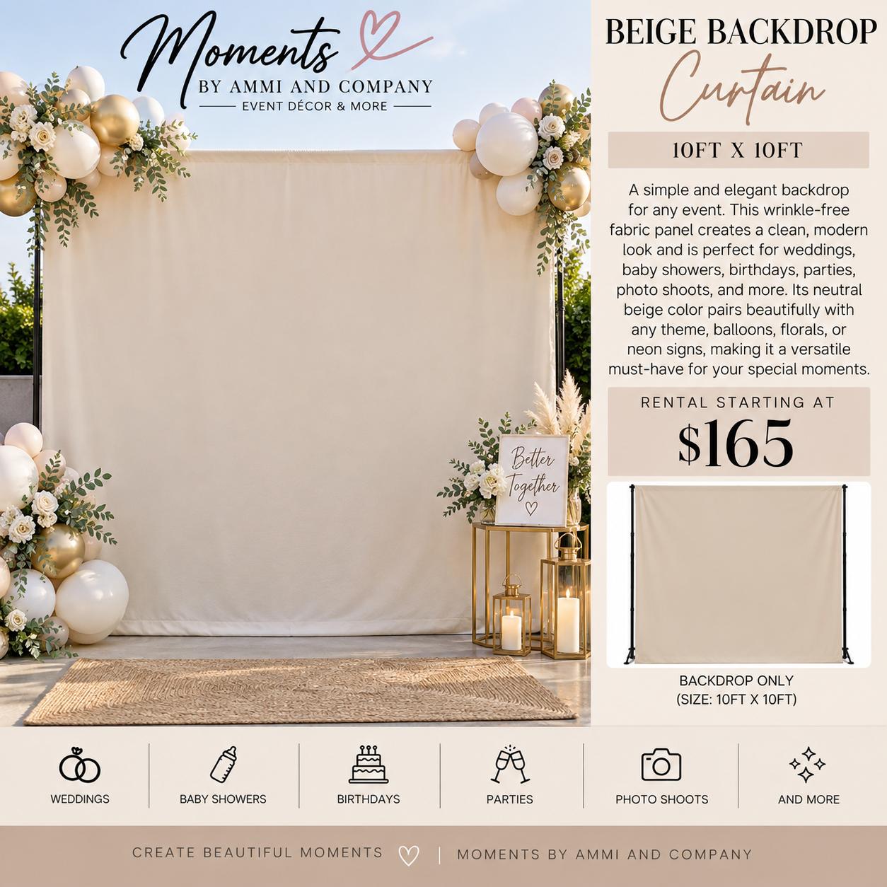 Beige backdrop