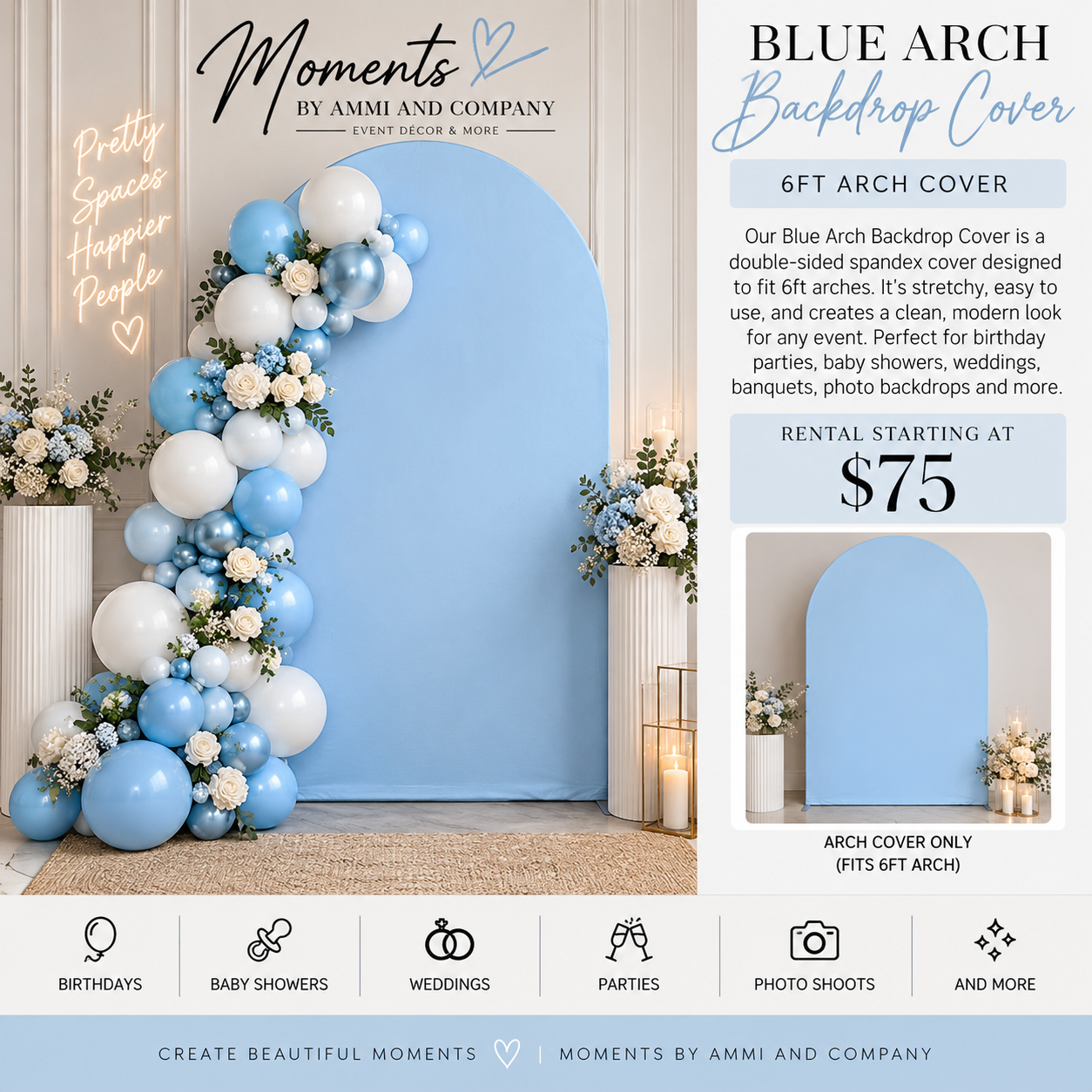 Blue arch backdrop cover