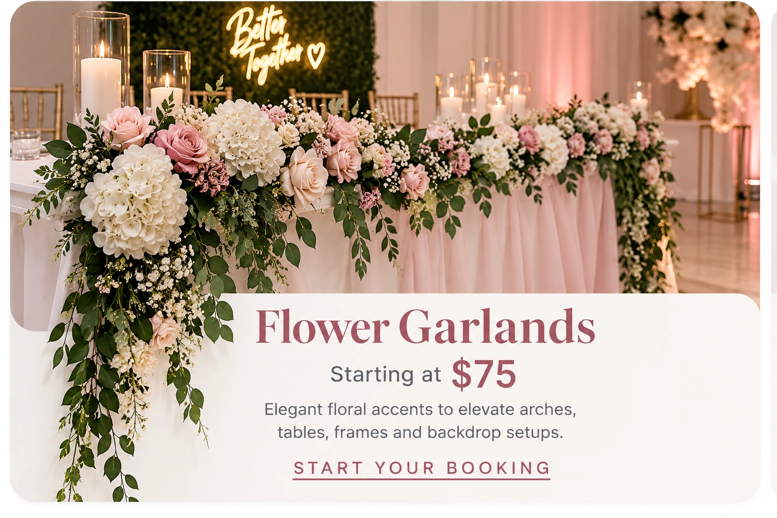 Moments by AMMI & Company LLC flower garland