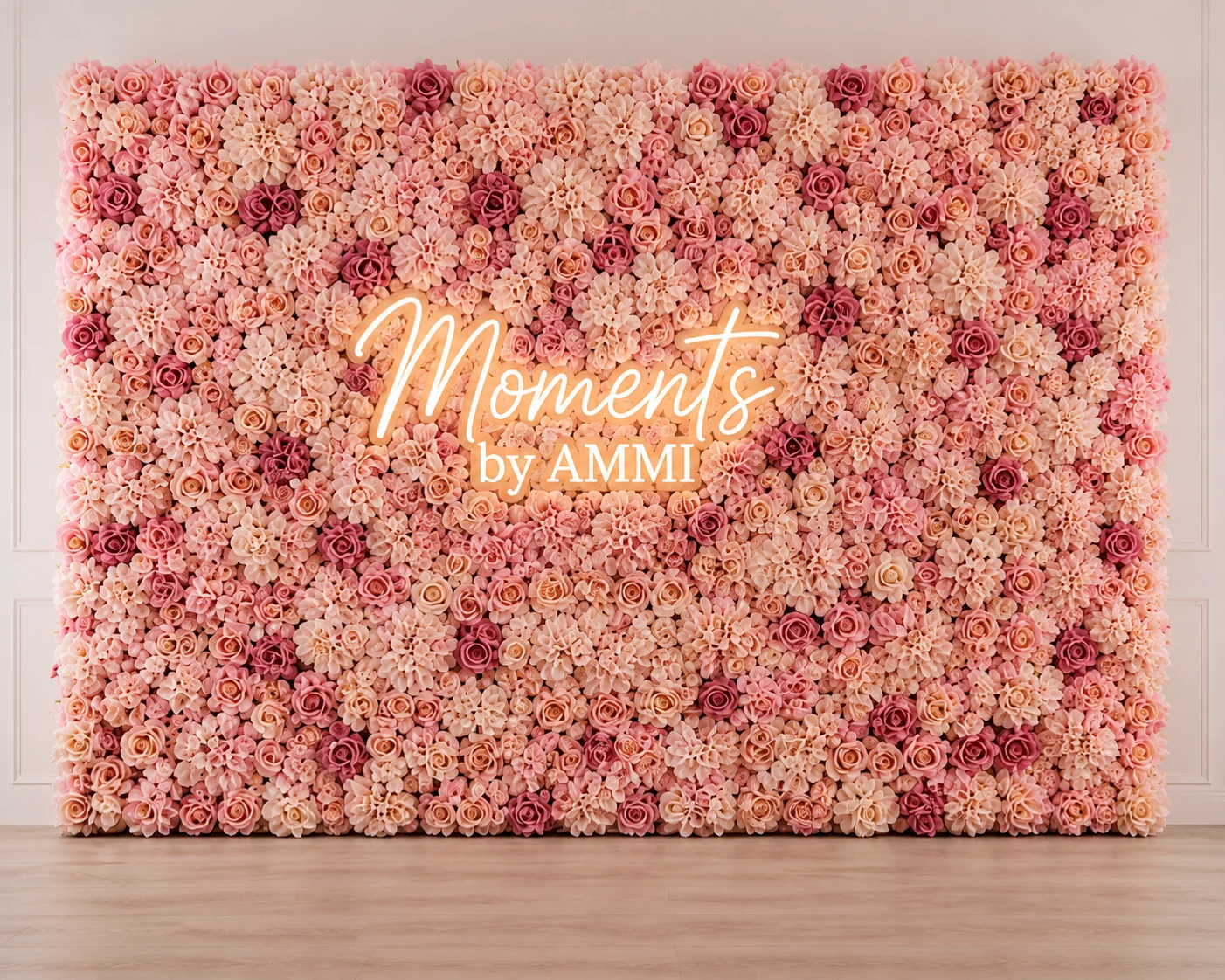 Luxury pink flower wall